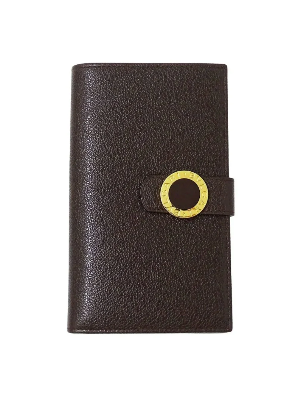 Bvlgari Wallet Leather Dark Brown Bifold